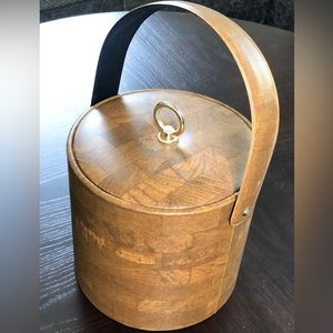Vintage vinyl wood ice bucket
